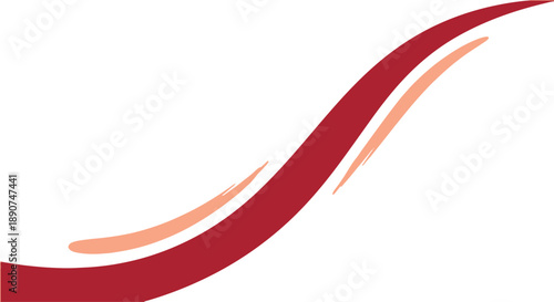 Abstract minimalist wavy landscape background featuring rolling red and peach hills vector illustration.