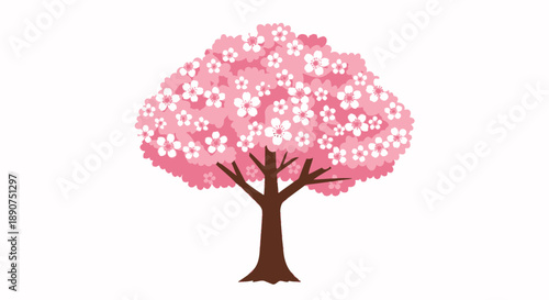 Beautiful cherry blossom tree in full bloom symbolizing spring season and renewal in nature