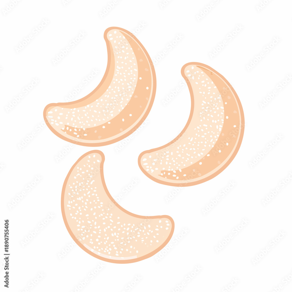 Fototapeta premium Traditional Indonesian White Shrimp Crackers or Krupuk Vector