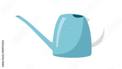 A sleek modern blue watering can design illustration for gardening and plant care showcasing elegant minimalist style perfect for various home and