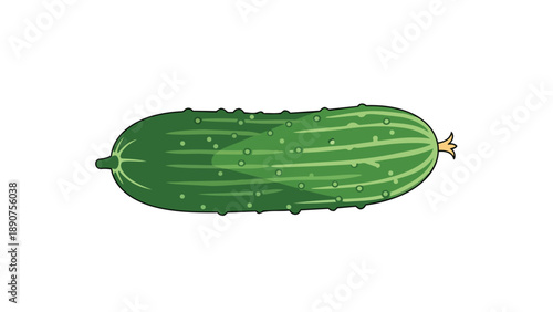 A detailed digital illustration of a fresh, healthy green cucumber, perfect for dietary or garden themes