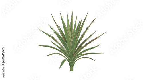 Lush green tropical plant illustration on a pristine white background a vibrant botanical element for digital design projects garden decor and