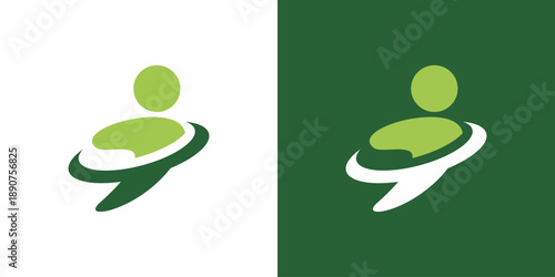 Dual meaning logo combining people and care elements, symbolizing compassion, support, trust, and human-centered services with a modern identity.