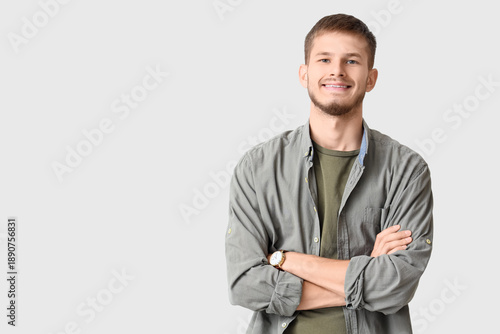 Handsome young stylish happ...