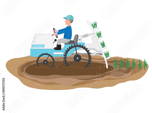 農作業をしているイラスト素材。