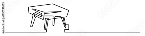 Minimalist line art illustration of table furniture for modern home interior design