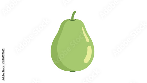 Vibrant green pear illustration with a fresh and minimalist design perfect for healthy eating concepts and agricultural themes on a clean white