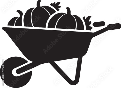 Thanksgiving Harvest Wheelbarrow Silhouette