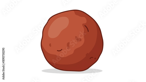 A delightful animated brown food item with a gentle smile radiating warmth and simple joy, perfect for culinary themes, playful design elements, and