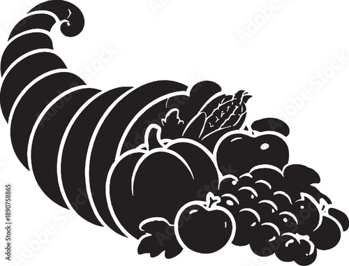 Cornucopia Horn of Plenty Silhouette