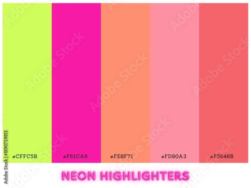 Neon color palette enhancing modern interfaces with electric color accents