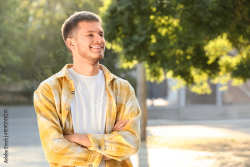Handsome young happy man in...