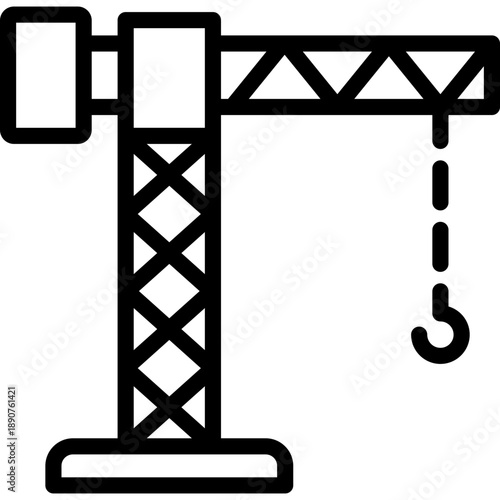 crane icon illustration design with outline
