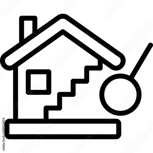 demolish icon illustration design with outline