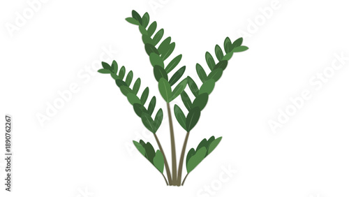Stylized green foliage illustration featuring a resilient tropical houseplant with vibrant leaves and a clean minimal aesthetic perfect for modern