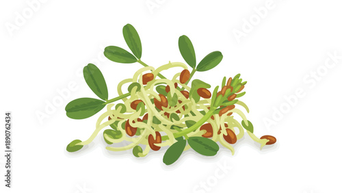 A visually appealing vector illustration depicting a fresh heap of wholesome edible plant sprouts ideal for healthy culinary creations and dietary