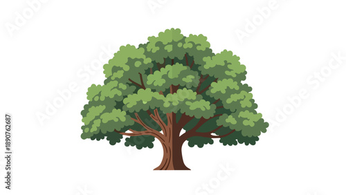 Lush green canopy illustration on a white canvas showcasing nature's robust design