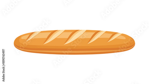Crispy golden baked loaf illustration a delicious elongated French bread vector graphic perfect for culinary designs and bakery advertisements