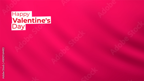 Happy Valentines Day text on a red background with subtle shadows. Festive greeting for holiday celebration and romantic design.