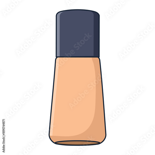 Illustration of a cartoon cosmetic foundation bottle