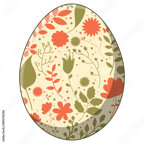 Decorative Floral Pattern Easter Egg Celebration Ornamental Decoration