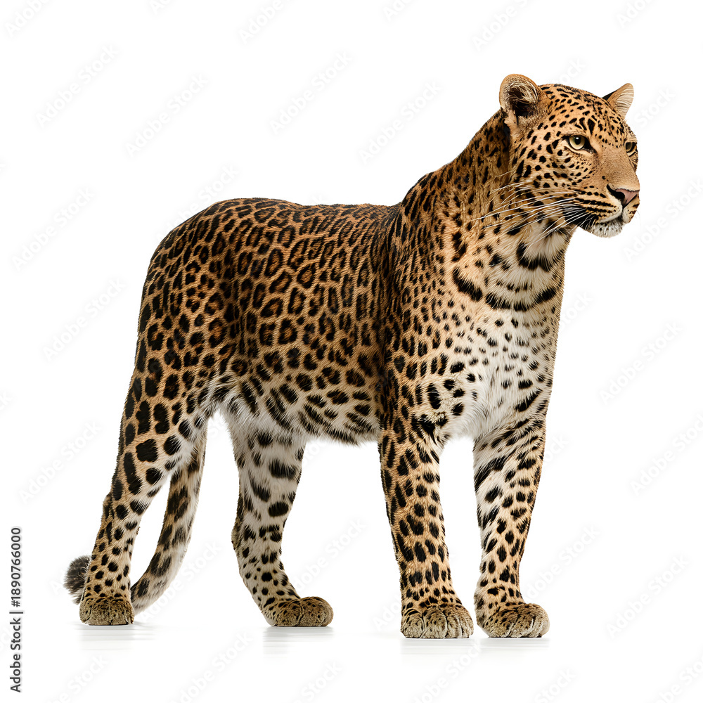 Obraz premium Large Leopard Standing Alone Outdoors.