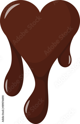 Melted Love Chocolate Flat Illustration. Clean Icon Design Element on Isolated White Background