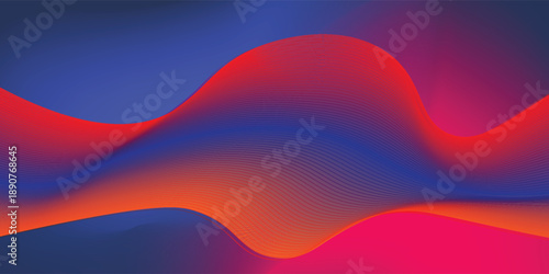 Neon Gradient Wave Lines Abstract BackgroundNeon Gradient Wave Lines Abstract Background
