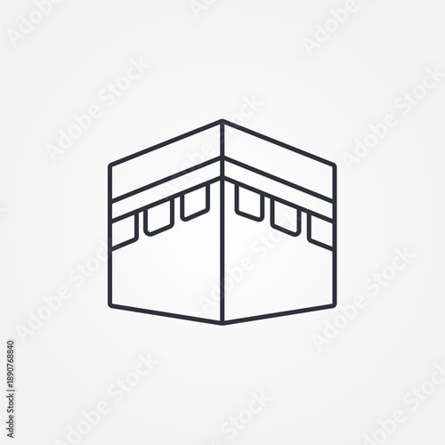 Kaaba simple flat icon set vector illustration. Islamic vector design kaaba in Mecca icon for Hajj and Ramadan or Eid. Travel and Destination Kabah Icon - Travel and Destination