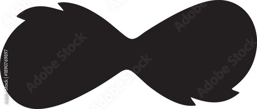 Elegant Silhouette of a Bow Tie Shape, Vector Graphic with Transparent Background - Versatile Design Element