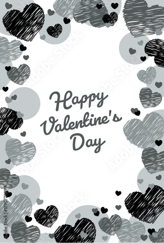 The perfect Valentine's Day decoration material: a cute black heart-shaped frame in card size.