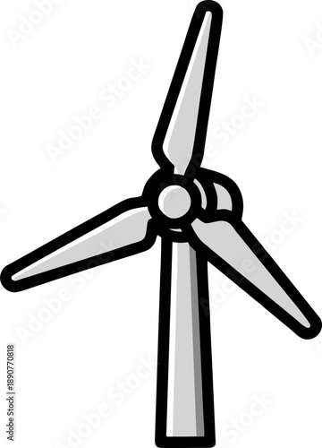 Simple Wind Turbine Illustration for Renewable Energy Concepts.
