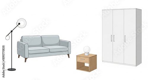 Modern Living Room Furniture Set With Wardrobe.