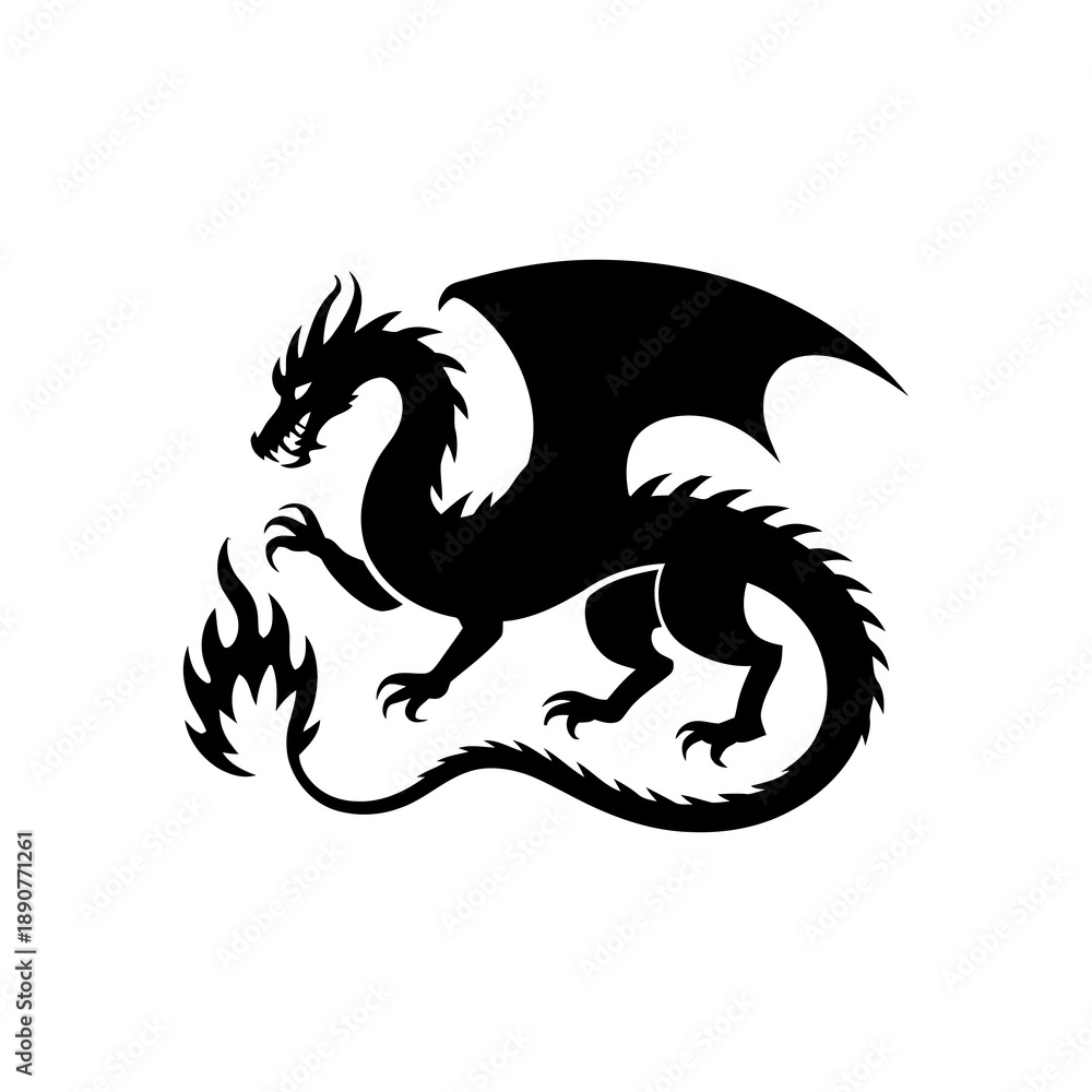 Obraz premium A black screen with a white stylized illustration of a rhinoceros