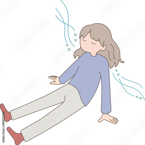 リラックス　眼を瞑る　女性