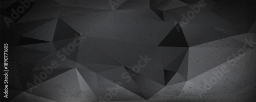 Abstract interior wall with triangle polygonal. 3D. vector illustration