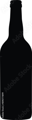 A Simple Silhouette of a Bottle, Ideal for Design Elements and Beverage Concepts