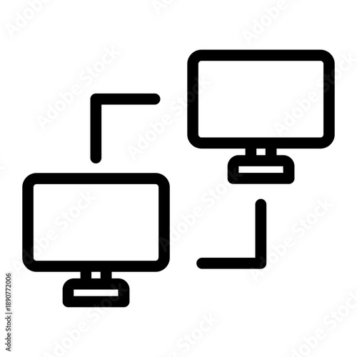 Line icon of computers network