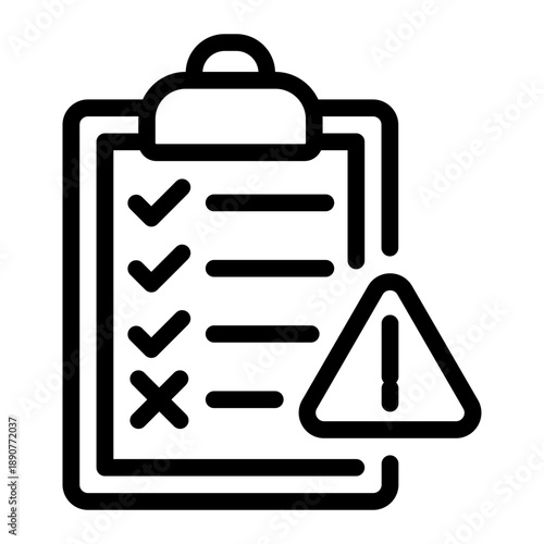 Line icon of checklist error