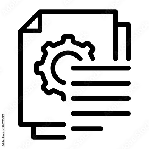 Line icon of document settings