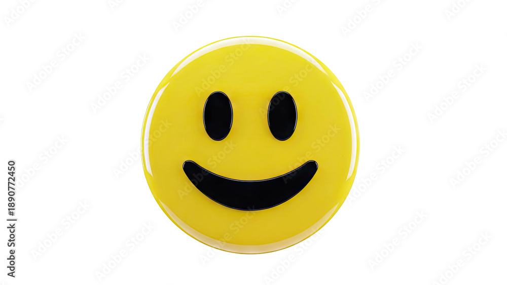 Fototapeta premium 3D Yellow Smiley Face Icon