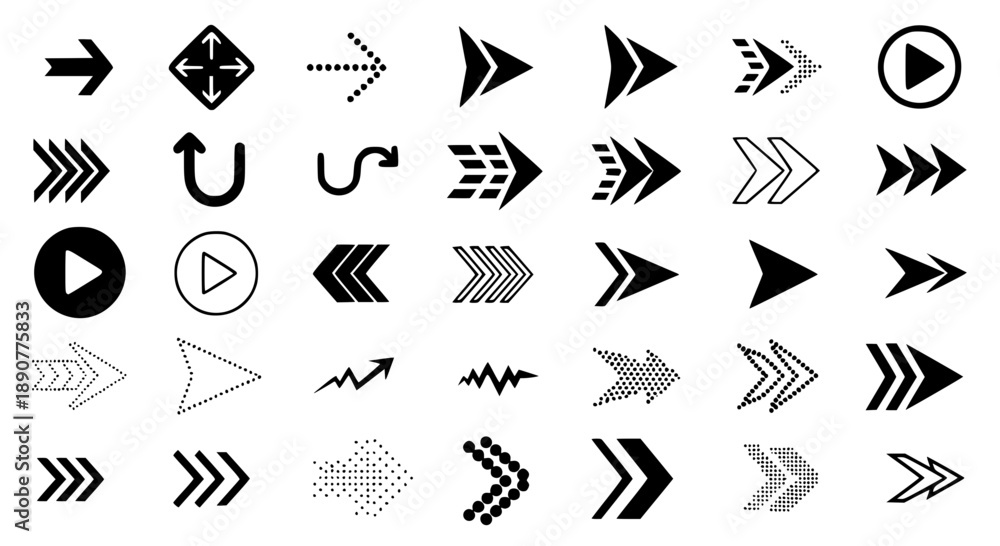 Obraz premium Simple Arrow Icons Collection