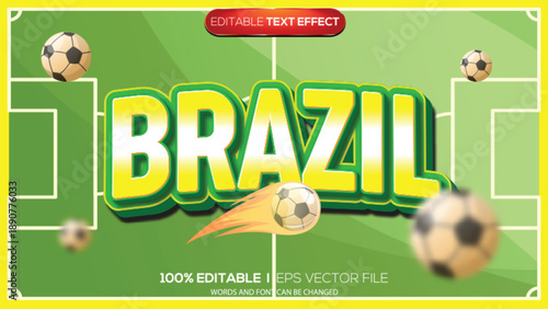 3D text effect brazil World Cup participants