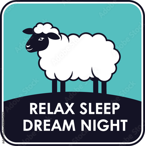 A cute cartoon vector illustration of a happy white woolly lamb and a funny black sheep character isolated on a farm nature background