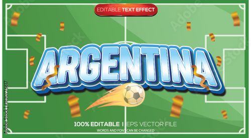 3D text effect Argentina World Cup participants