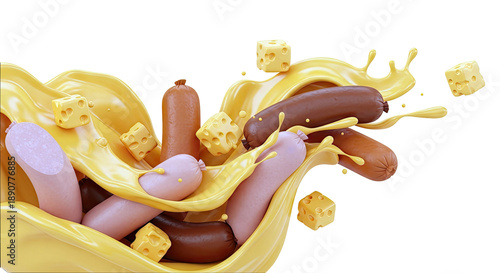 Sausages and Cheese Splash