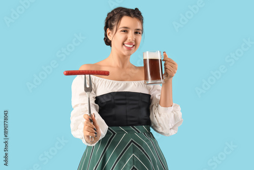 Young Octoberfest waitress ...