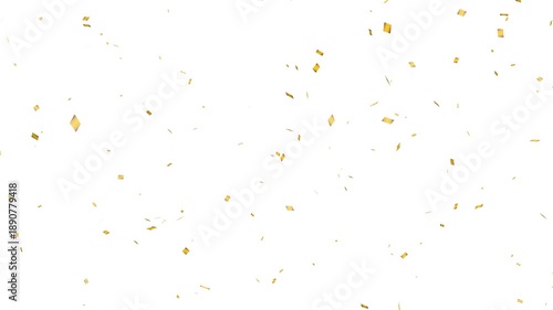 festive gold confetti rain with alpha channel, golden confetti falling for for party and wedding.