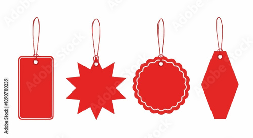 Simple Red Price Tags Set