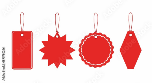 Simple Red Price Tags Set